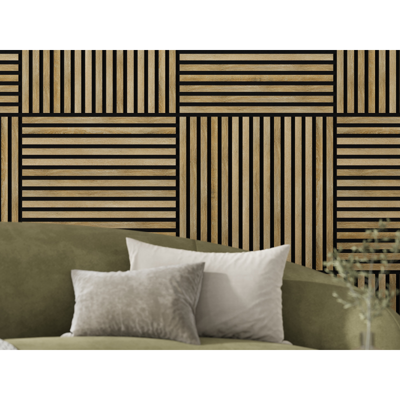 Mexen Linea 15 panel ścienny akustyczny 60 x 60 cm (4szt.), filc 9 mm, fornir techniczny, Dąb Miodowy - S110-60607-15-066