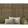 Mexen Linea 15 seinään asennettavat akustiset paneelit 60 x 60 cm (4 kpl), huopa 9 mm, tekninen viilu, Hunajatammi