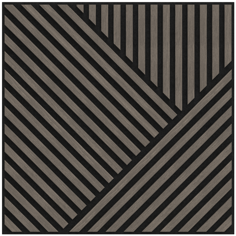 Mexen Linea 25 panel ścienny akustyczny 60 x 60 cm (4szt.), filc 9 mm, fornir techniczny, Szary Dąb - S110-60607-25-043