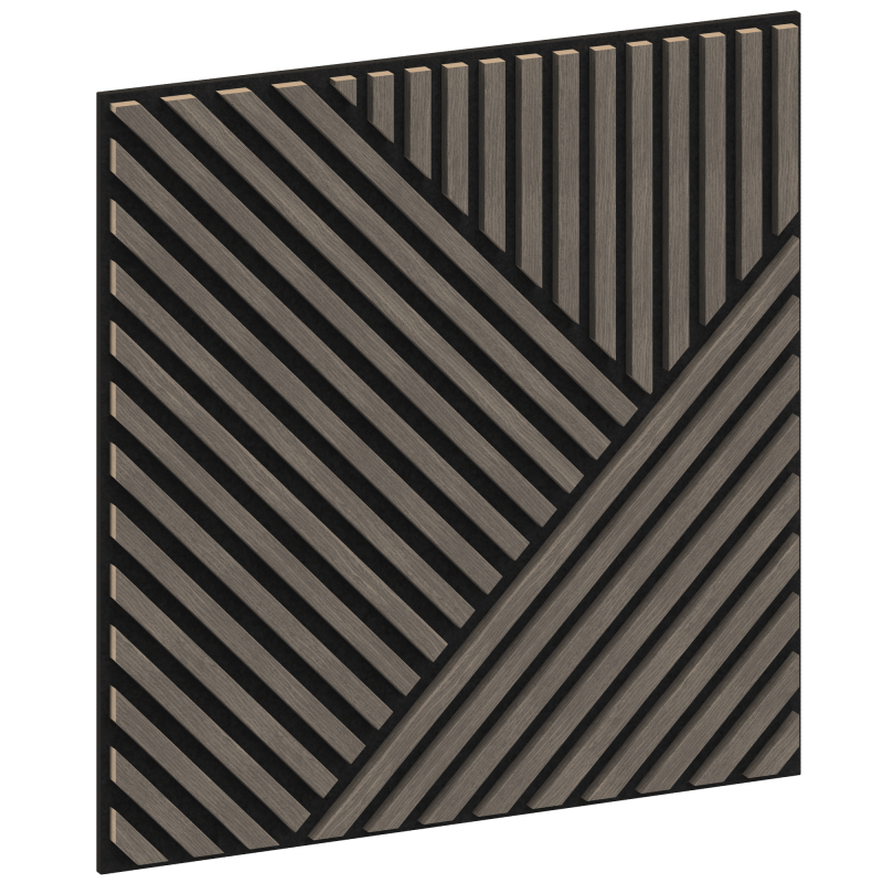 Mexen Linea 25 panel ścienny akustyczny 60 x 60 cm (4szt.), filc 9 mm, fornir techniczny, Szary Dąb - S110-60607-25-043