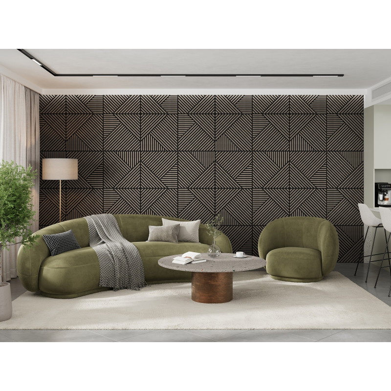 Mexen Linea 25 ακουστικό πάνελ τοίχου 60 x 60 cm (4τμχ.), τσόχα 9 mm, τεχνικό καπλαμά,