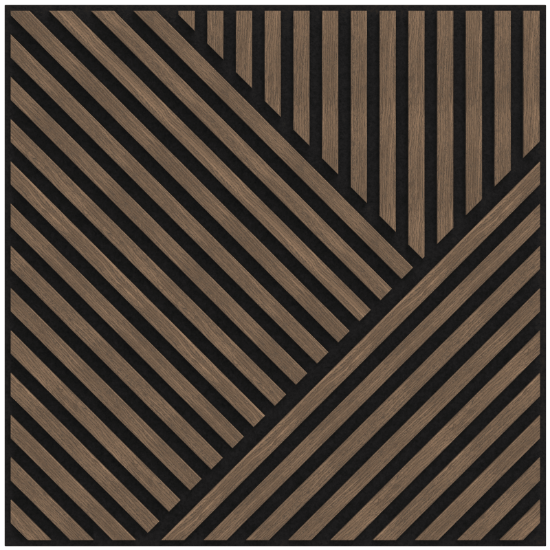 Mexen Linea 25 panel ścienny akustyczny 60 x 60 cm (4szt.), filc 9 mm, fornir techniczny, Ciemny Orzech - S110-60607-25-044