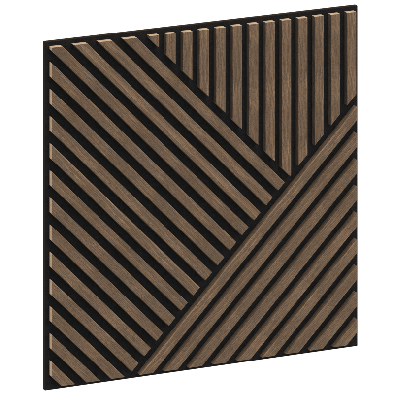 Mexen Linea 25 panel ścienny akustyczny 60 x 60 cm (4szt.), filc 9 mm, fornir techniczny, Ciemny Orzech - S110-60607-25-044
