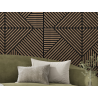 Mexen Linea 25 akustisk väggpanel 60 x 60 cm (4 st.), filt 9 mm, teknisk faner, Mörk Valnöt - S110-60607-25-044