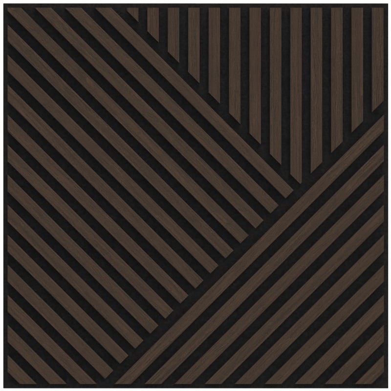 Mexen Linea 25 akustični stenski panel 60 x 60 cm (4 kosi), filc 9 mm, tehnični furnir, hrast Mocca - S110-60607-25-045