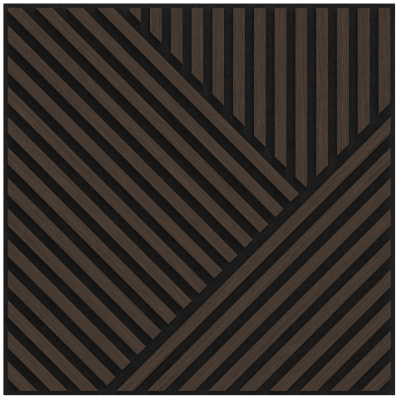 Mexen Linea 25 panel ścienny akustyczny 60 x 60 cm (4szt.), filc 9 mm, fornir techniczny, Dąb Mocca - S110-60607-25-045