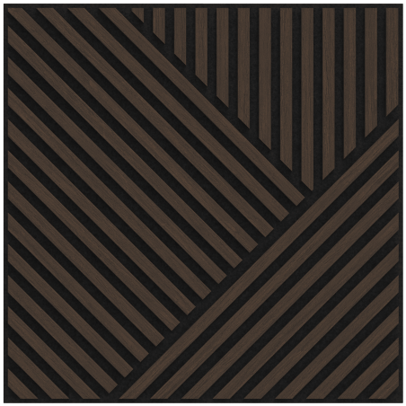 Mexen Linea 25 akustični stenski panel 60 x 60 cm (4 kosi), filc 9 mm, tehnični furnir, hrast Mocca - S110-60607-25-045