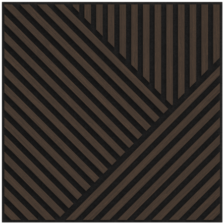 Mexen Linea 25 panneau mural acoustique 60 x 60 cm (4 pcs), feutre 9 mm, placage technique, Chêne Mocca - S110-60607-25-045