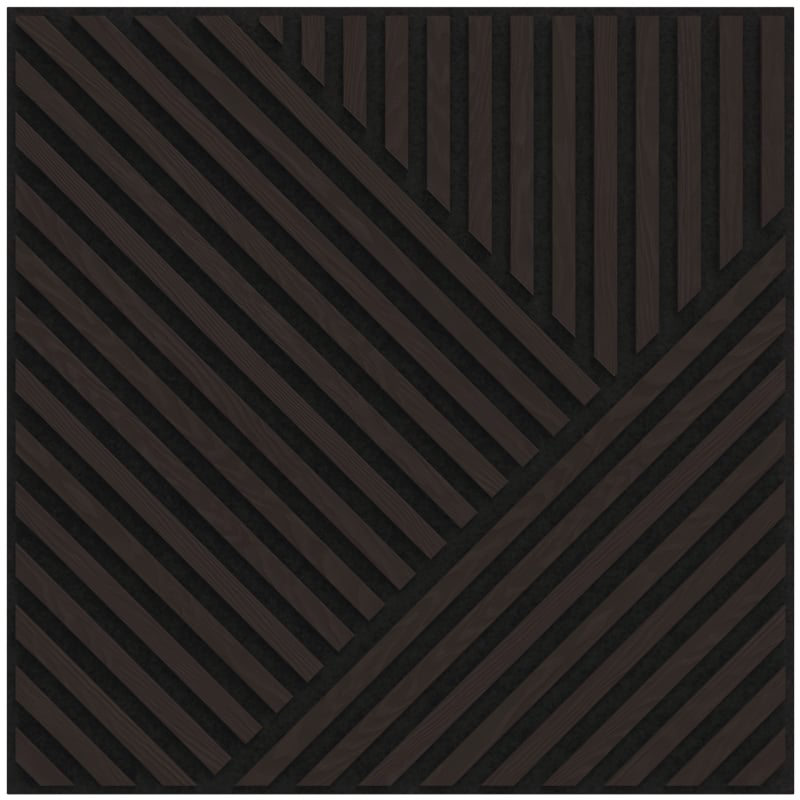 Mexen Linea 25 akustični stenski panel 60 x 60 cm (4 kosi), 9 mm filc, tehnični furnir, Črni Hrast - S110-60607-25-046