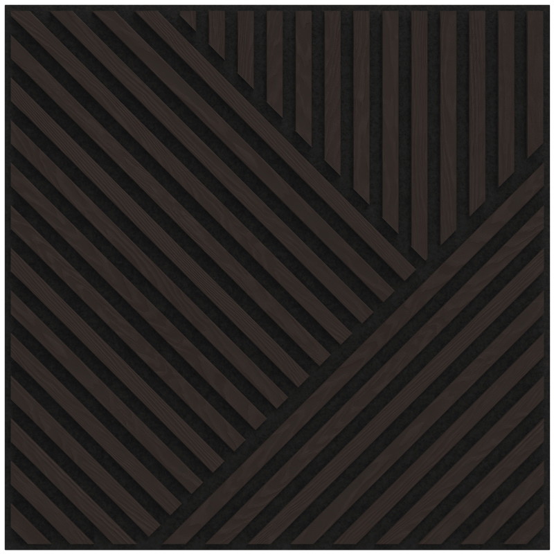 Mexen Linea 25 pannello acustico da parete 60 x 60 cm (4 pz.), feltro 9 mm, impiallacciatura tecnica, Quercia Nera