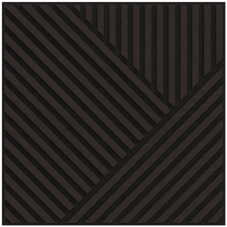 Mexen Linea 25 akustični stenski panel 60 x 60 cm (4 kosi), 9 mm filc, tehnični furnir, Črni Hrast - S110-60607-25-046