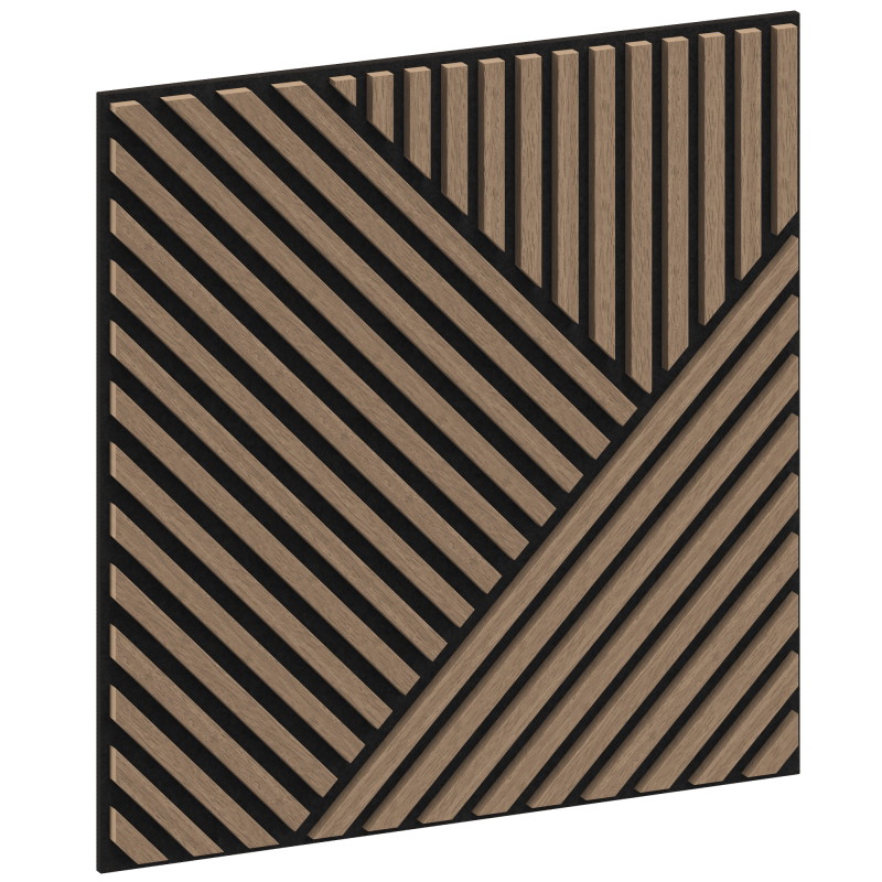 Mexen Linea 25 panneau mural acoustique 60 x 60 cm (4pcs), feutre 9 mm, placage technique, Noyer Clair - S110-60607-25-047