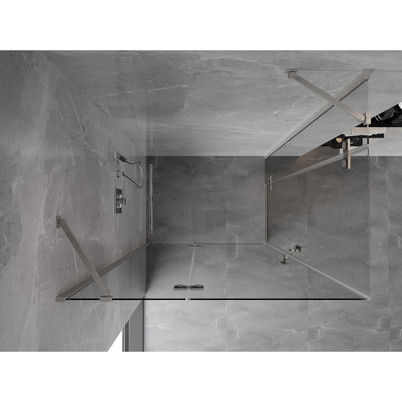 Mexen Mist-H Duo shower cabin pivot door left 100 x 90 cm, transparent, brushed nickel - 8A5-100L-090P-97-00