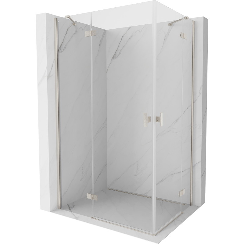 Mexen Mist-H Duo shower cabin pivot door left 100 x 90 cm, transparent, brushed nickel - 8A5-100L-090P-97-00