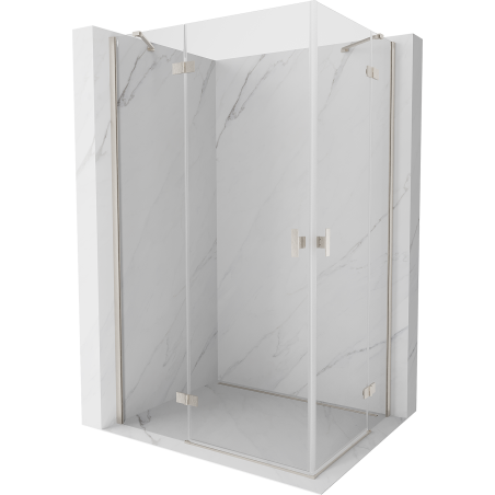 Mexen Mist-H Duo shower cabin pivot door left 100 x 90 cm, transparent, brushed nickel - 8A5-100L-090P-97-00