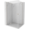 Mexen Mist-H Duo shower cabin pivot door left 100 x 90 cm, transparent, brushed nickel - 8A5-100L-090P-97-00