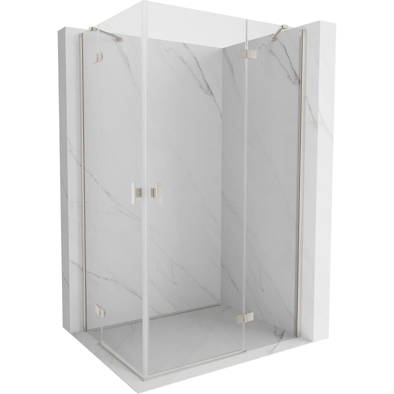 Mexen Mist-H Duo cabine de douche pivotante droite 70 x 95 cm, transparent, nickel brossé - 8A5-070L-095P-97-00