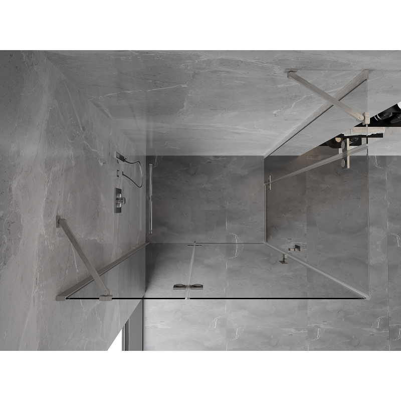 Mexen Mist-H Duo kabina prysznicowa uchylna lewa 105 x 95 cm, transparent, nikiel szczotkowany - 8A5-105L-095P-97-00