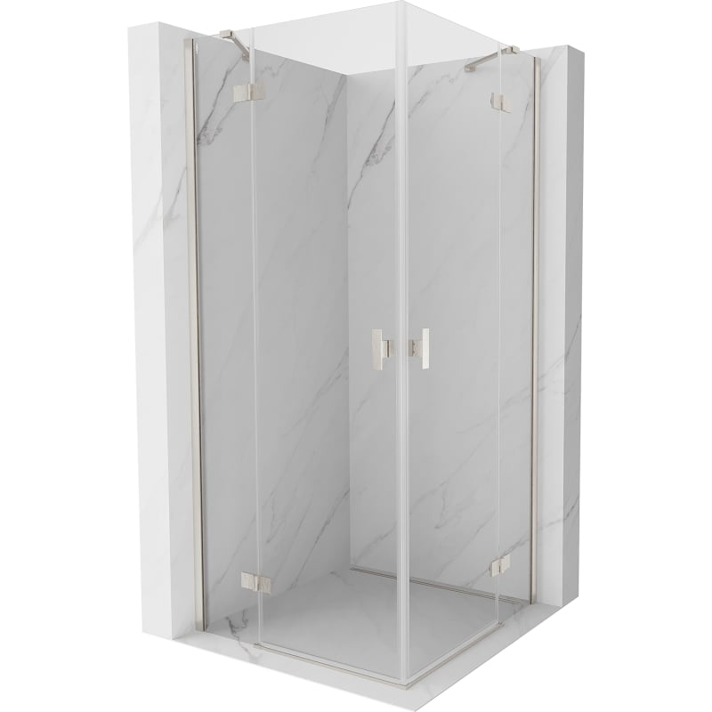 Mexen Mist-H Duo saranoitu suihkukoppi 105 x 105 cm, läpinäkyvä, harjattu nikkeli - 8A5-105L-105P-97-00