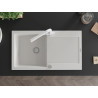 Mexen Leo fregadero de granito de 1 tina con escurridor y grifo de cocina Duero, blanco - 6501-20-671600-20