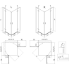 Mexen Mist-H Duo cabine de douche pliante 70 x 70 cm, transparent, chrome - 8A5-070L-070P-01-00