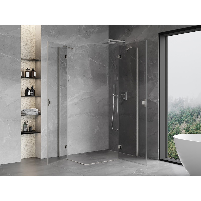 Mexen Mist-H Duo cabine de douche pliante 70 x 70 cm, transparent, chrome - 8A5-070L-070P-01-00