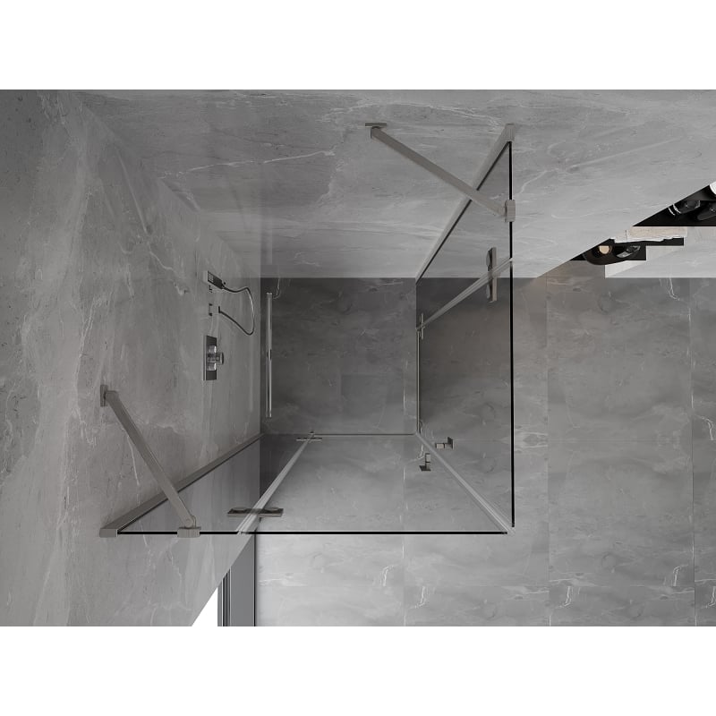Mexen Mist-H Duo cabine de duche pivotante 120 x 120 cm, transparente, níquel escovado - 8A5-120L-120P-97-00