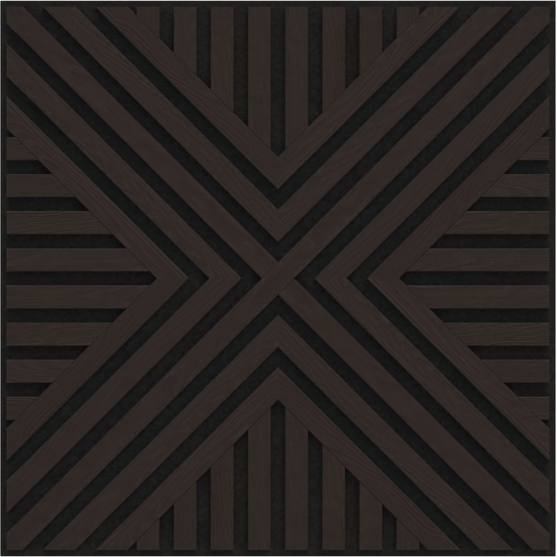 Mexen Linea 26 akustična stenska plošča 60 x 60 cm (4 kosi), filc 9 mm, tehnični furnir, Črni Hrast - S110-60607-26-046