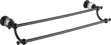 Mexen Estela cabide duplo para toalhas, preto - 7011525-70