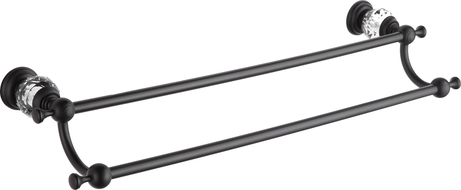 Mexen Estela dubults dvieļu turētājs, melns - 7011525-70