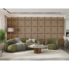 Mexen Linea 08 panneau mural acoustique 60 x 60 cm (4 pièces), feutre 9 mm, placage technique, Chêne Blanchi