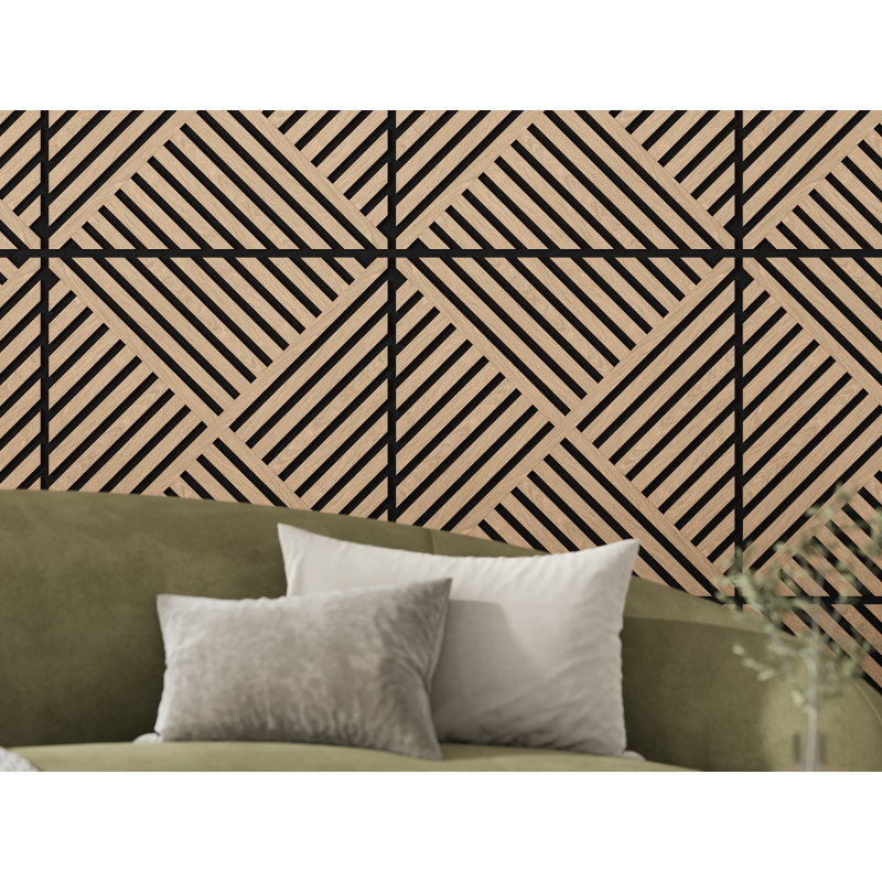 Mexen Linea 08 panel ścienny akustyczny 60 x 60 cm (4szt.), filc 9 mm, fornir techniczny, Bielony Dąb - S110-60607-08-040