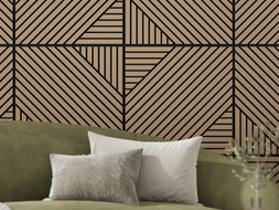 Mexen Linea 26 panel ścienny akustyczny 60 x 60 cm (4szt.), filc 9 mm, fornir techniczny, Jasny Orzech - S110-60607-26-047