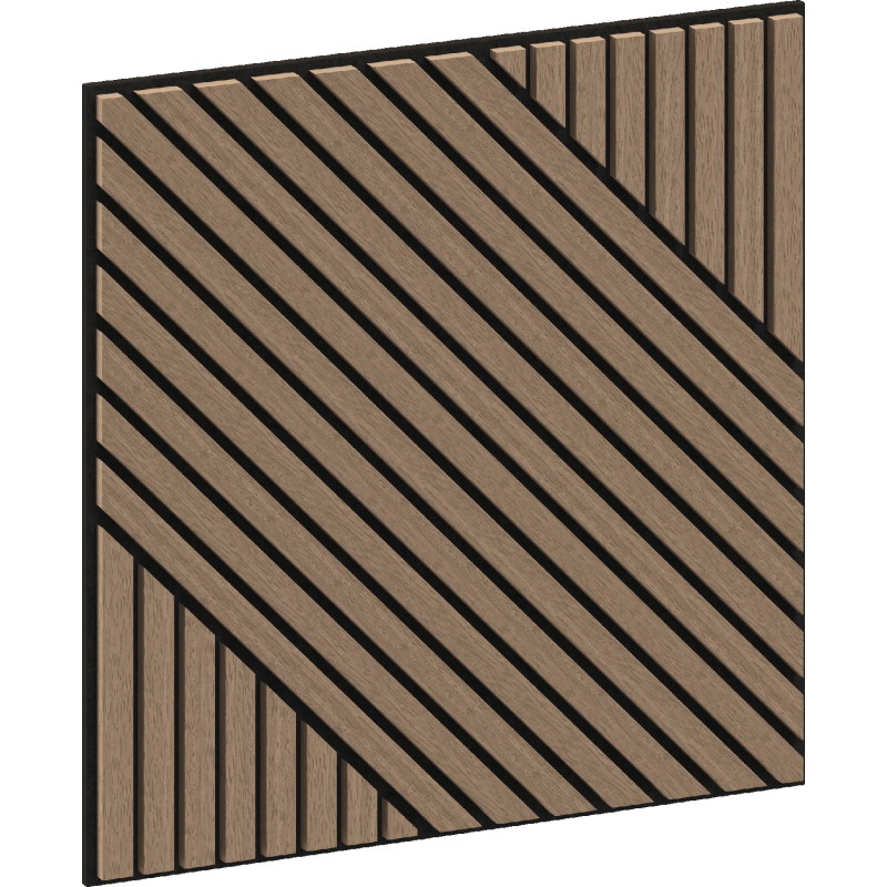 Mexen Linea 26 pannello acustico da parete 60 x 60 cm (4 pezzi), feltro 9 mm, impiallacciatura tecnica, Noce Chiaro