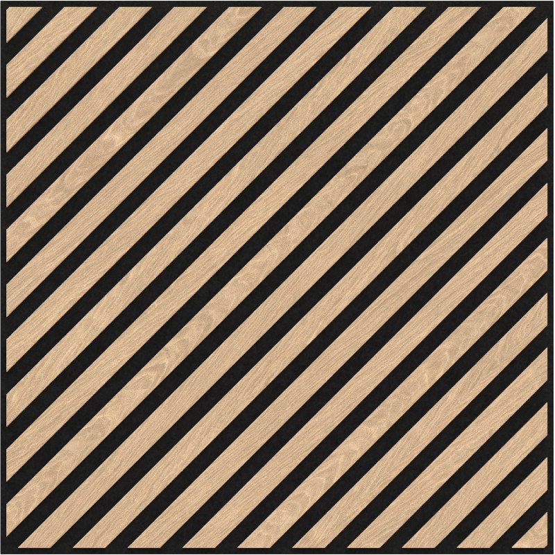 Mexen Linea 39 panneau mural acoustique 60 x 60 cm (4 pièces), feutre 9 mm, placage technique, Chêne Blanchi