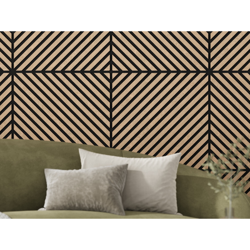 Mexen Lam-B lamelles murales 275 x 30 cm, panneau HDF 4 mm, placage technique, Chêne Sable - S100-275307-3015-001