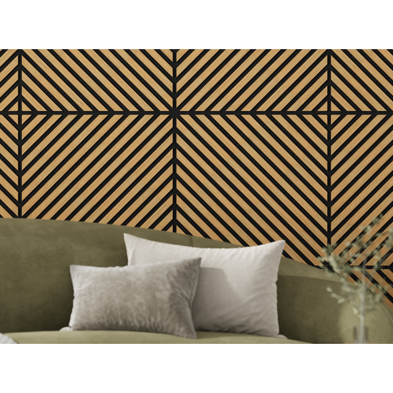 Mexen Lam-B lamas de pared 275 x 30 cm, tablero HDF de 4 mm, chapa técnica, Roble Arenoso - S100-275307-3015-001