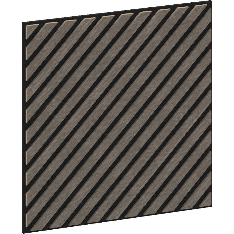 Mexen Linea 39 akustiskais sienas panelis 60 x 60 cm (4 gab.), filcs 9 mm, tehniskais finieris, Pelēks Ozols