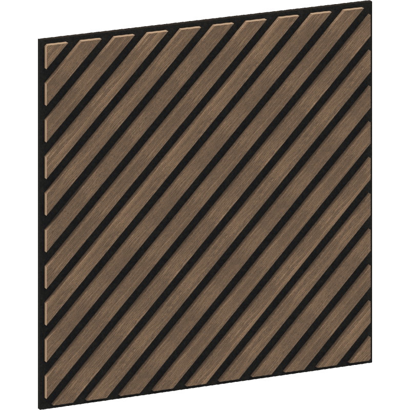 Mexen Linea 39 pannello a parete acustico 60 x 60 cm (4 pezzi), feltro 9 mm, impiallacciatura tecnica, Noce Scuro