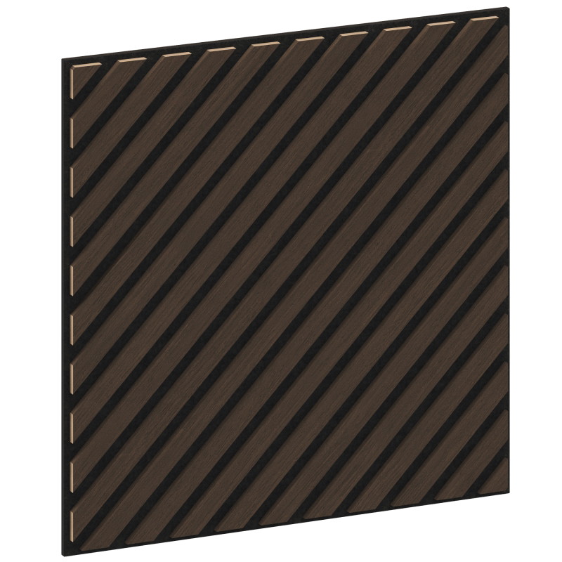 Mexen Linea 39 akustinen seinäpaneeli 60 x 60 cm (4kpl), huopa 9 mm, tekninen viilu, Mocca-tammi - S110-60607-39-045