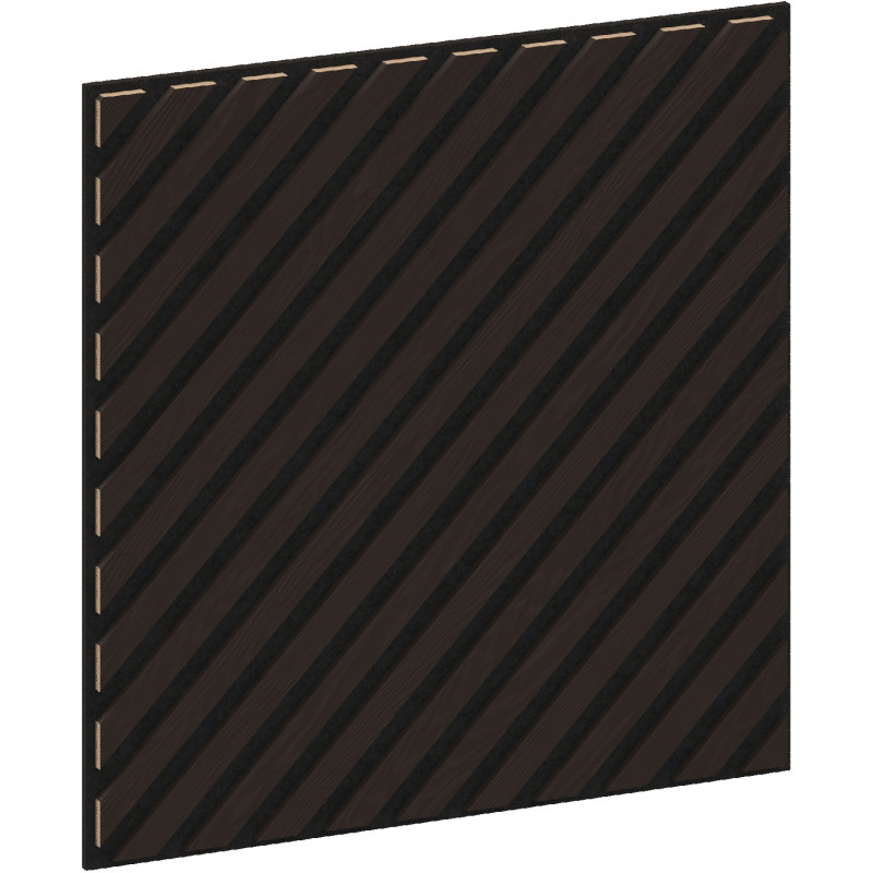 Mexen Linea 39 akustiska sienas panelis 60 x 60 cm (4 gab.), filcs 9 mm, tehniskā finierēšana, Melnais Ozols