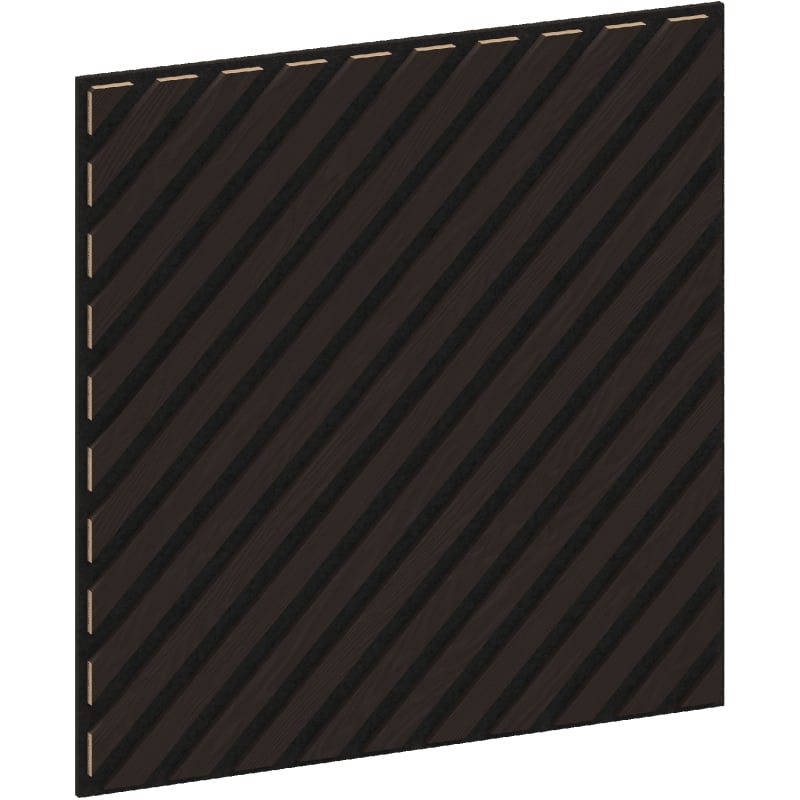 Mexen Linea 39 painel de parede acústico 60 x 60 cm (4un), feltro 9 mm, folha técnica, Carvalho Preto - S110-60607-39-046