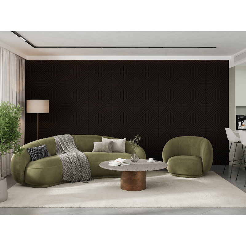 Mexen Linea 06 panel ścienny akustyczny 60 x 60 cm (4szt.), filc 9 mm, fornir techniczny, Czarny Dąb - S110-60607-06-046