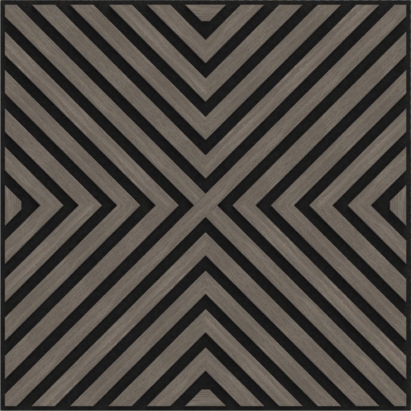 Mexen Linea 01 akustična stenska plošča 60 x 60 cm (4 kos), filc 9 mm, tehnični furnir, Sivi Hrast - S110-60607-01-043
