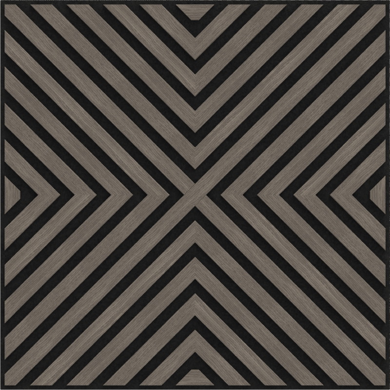 Mexen Linea 01 akustisk väggpanel 60 x 60 cm (4st), filt 9 mm, teknisk fanér, Grå Ek - S110-60607-01-043