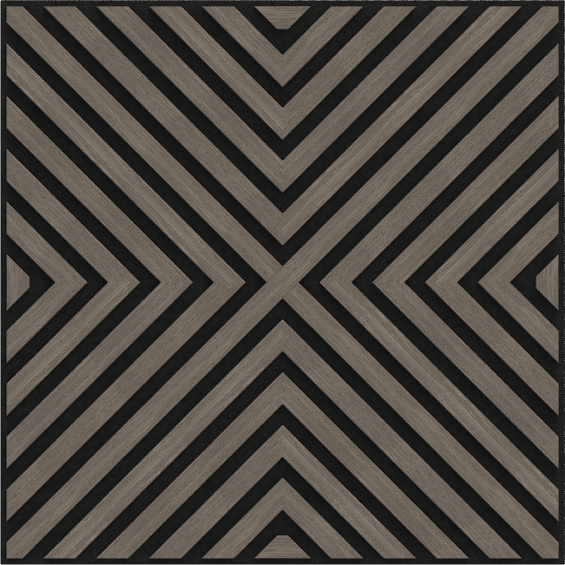 Mexen Linea 01 panel ścienny akustyczny 60 x 60 cm (4szt.), filc 9 mm, fornir techniczny, Szary Dąb - S110-60607-01-043