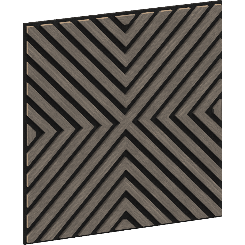 Mexen Linea 01 panel ścienny akustyczny 60 x 60 cm (4szt.), filc 9 mm, fornir techniczny, Szary Dąb - S110-60607-01-043