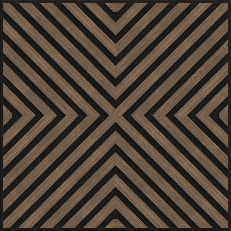 Mexen Linea 01 akustična stenska plošča 60 x 60 cm (4 kosi), filc 9 mm, tehnični furnir, Temen Oreh - S110-60607-01-044