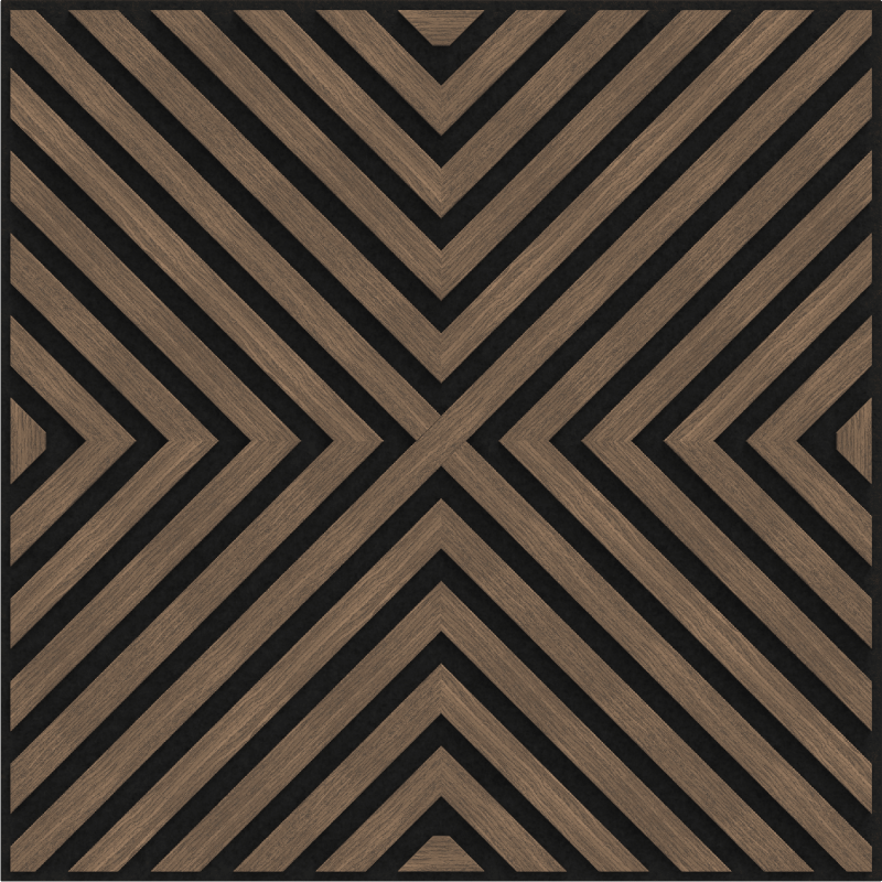 Mexen Linea 01 panel ścienny akustyczny 60 x 60 cm (4szt.), filc 9 mm, fornir techniczny, Ciemny Orzech - S110-60607-01-044