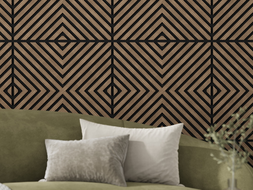 Mexen Linea 01 panel ścienny akustyczny 60 x 60 cm (4szt.), filc 9 mm, fornir techniczny, Ciemny Orzech - S110-60607-01-044